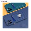 For Samsung A24 4G A54 A34 A14 5G Card Slot Wallet Holder Silicone Cover For Galaxy A73 A23 A53 A33 A13 Magnetic Ring Stand Case