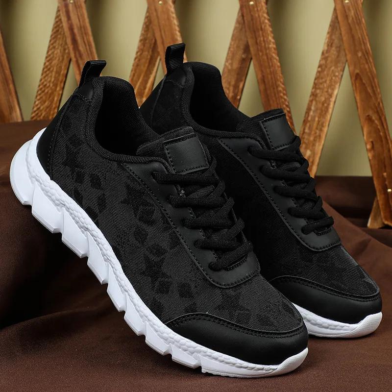 

Fashion Women s White Shoes Spring Summer Plus Size Breathable Lightweight Casual Sneakers Soft Bottom Comfortable Running Shoe 44 чорний