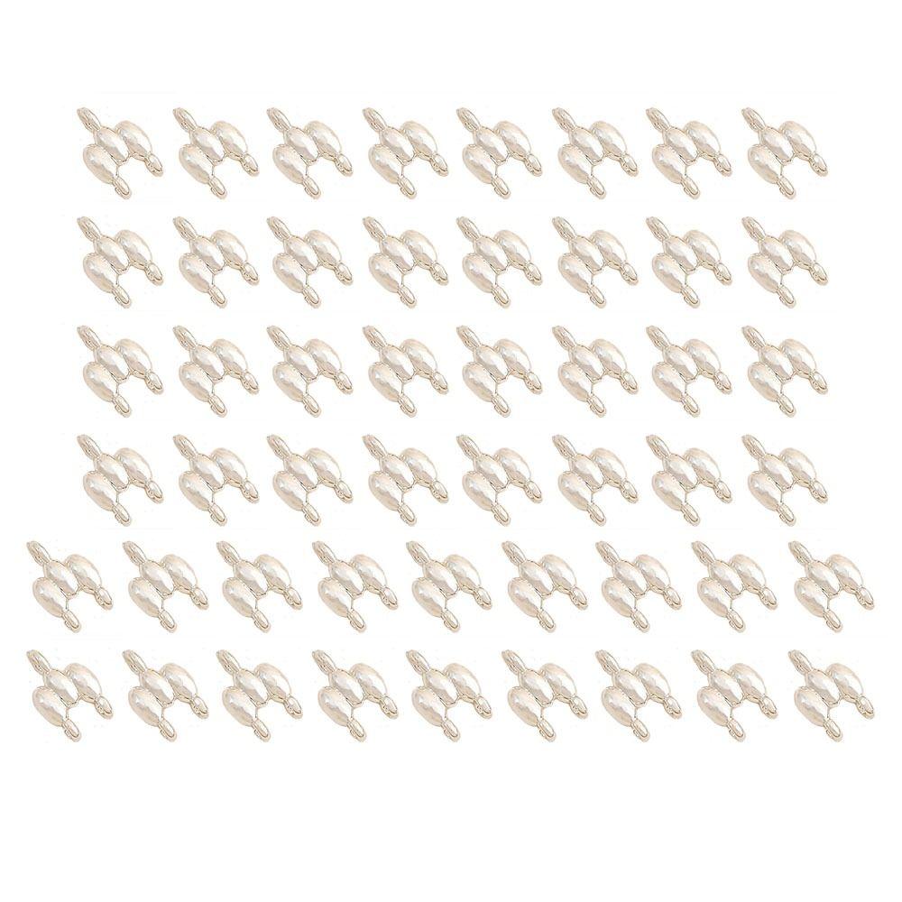 50Pcs 18K Gold Plated Gold Plated Connectors 11mm*7mm Size 2-Row Design Brass Connectors Brass Material Gold Plated Finish
