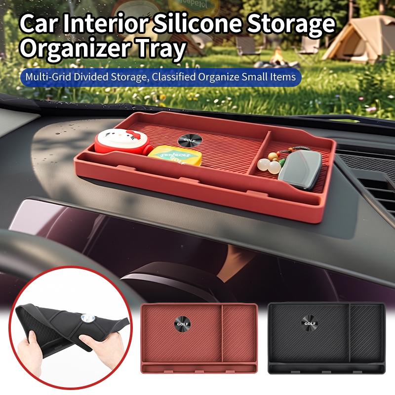 Car Dashboard Storage Box CD HDYTGHS5 Texture Silicone Scratch-Resistant For VW Golf GTI Polo Passat Scirocco Tiguan Jetta T-ROC Touareg