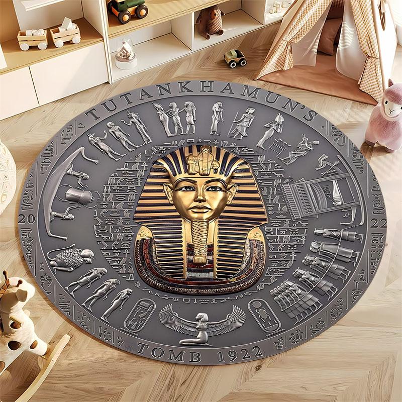 free shipping HD Retro Egyptian Pharaoh print round carpet for home sofa bedroom, decor mat home rug great gift for friends