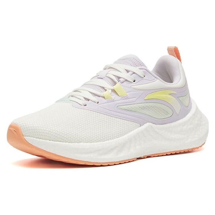 Anta Mars Foam Comfortable Cushioning Low Top Running Shoes Women Sneakers White Purple 122235566-2