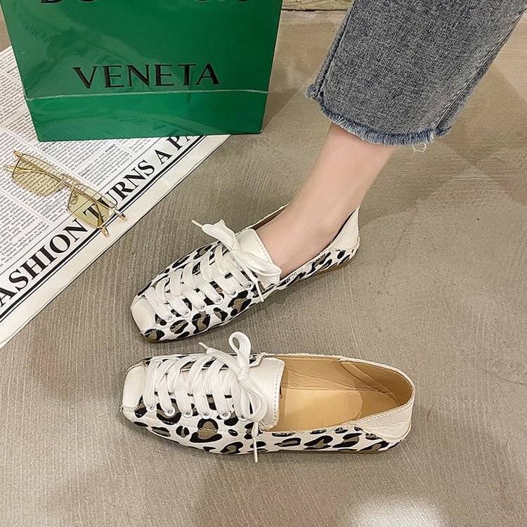 ZANPACE Pantofi sport cu platformă și vârf pătrat, pantofi sport pentru femei, pantofi sport din piele, pantofi sport casual cu dantelă și plată, pantofi de damă