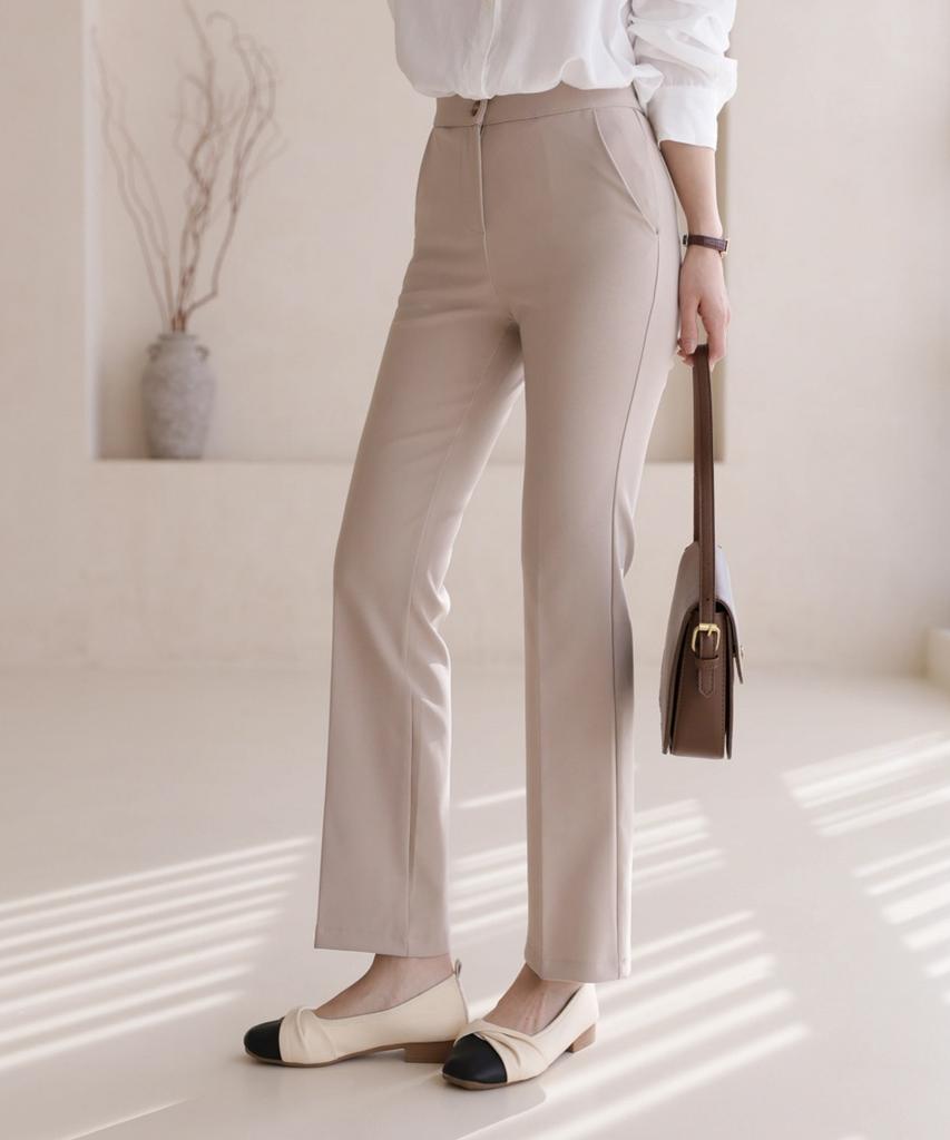Ppaeppae Secret Banding Stretch Semi-Bootcut Slacks