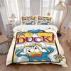 3-teiliges lustiges Donald Duck Bettwäsche-Set, Enthält 1 Bettbezug und 2 Kissenbezüge, Ohne Füllung, Weich und Bequem für Zuhause Schlafzimmer W055