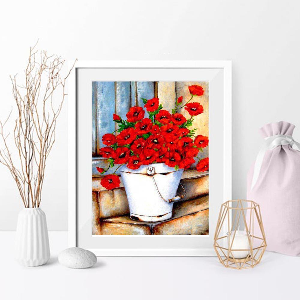 Buy Diamond Painting Kit Flowers 5D Diamond Painting Needlework Diamond