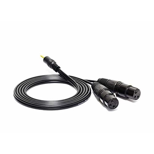 WV-9211-1.5B: Two XLR Canon Female to 3.5mm Stereo Mini Plug Unbalanced Line Cable (1.5m, Black)