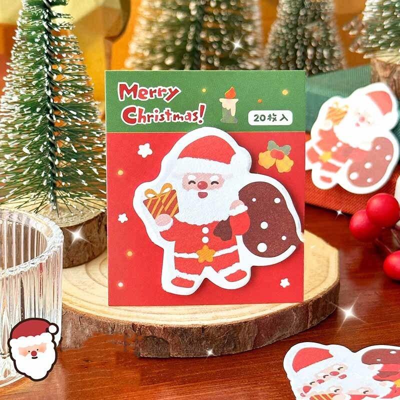 

1 шт. клейкие кавайные рождественские стикеры для заметок блокнот для заметок офис школьные принадлежности канцелярские наклейки подарок 20 листов