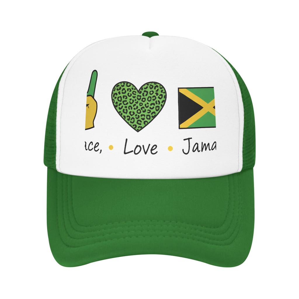 Jamaica Jamaican  Merch Mesh Foam Trucker Hat Summer Cooling  Meshback Sun Caps Casual Adjustbale