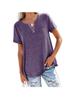 New Women's V-Neck Short Sleeve Loose Pocket T-shirt for Spring/Summer - Europe & America Style