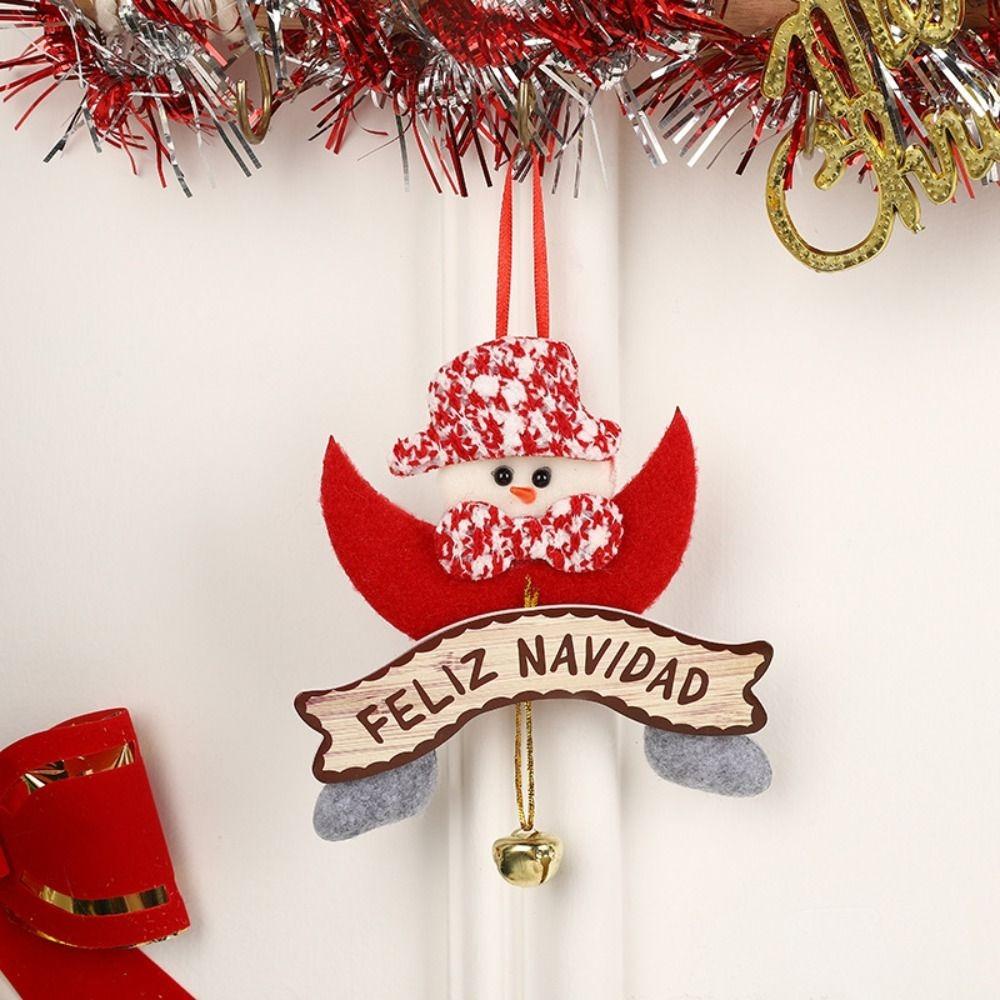 Cartoon Christmas Snowman Bell Ornament Christmas Tree Hanging Decoration  Home Xmas Decoration