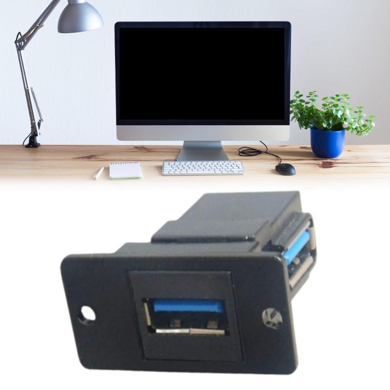 Two Sideds USB 3.0 Square Flush Mount Adapter 5Gbps Charging Port Back Front Access For Computers Externals Drive