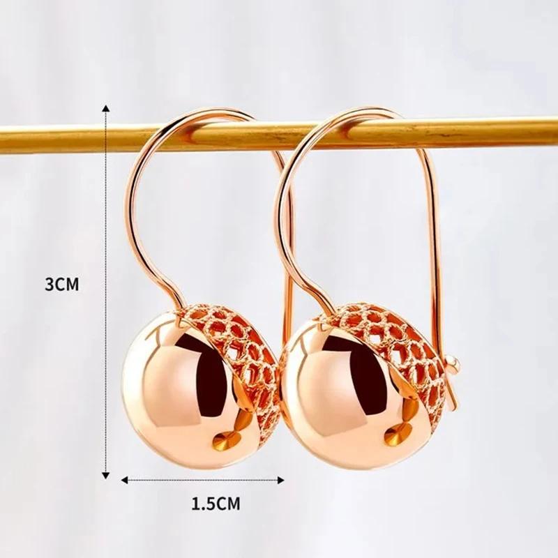 Cercei aurii cu bile, bijuterii pentru femei, accesorii de modă