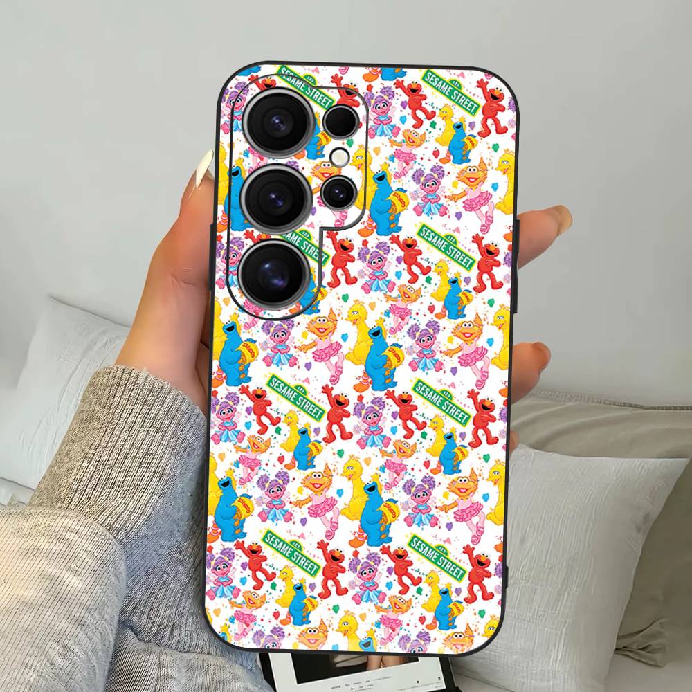 Cartoon S-Sesame S-Street Phone Case For Samsung S 24 Fe 25 Ultra Plus 20 Lite 21 30 22 23 24 22 Ultra 5G Fundas