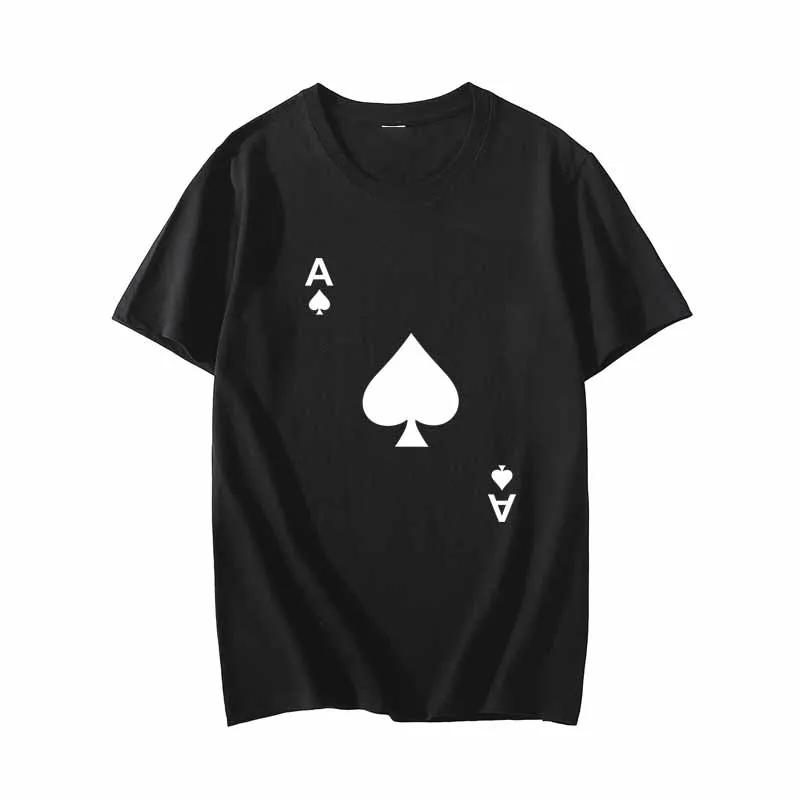 Ace Of Spades Print Tshirt For Unisex Summer Casual Fashion Funny Minimalist Streetwear Tops Cotton Oneck Short Sleeve Tshirts