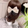 Newest Fashion Korean Style Bow Rhinestone Tassel Satin Hair Clip Wedding Party Personalized Styling Accessories Creative Gifts