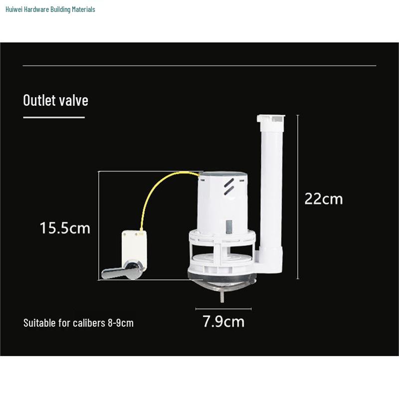 Vintage Large-Caliber Side-Mounted Dual-Flush Valve Set for Energy-Efficient Toilets