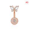 Butterfly Bee Belly Button Ring Stainless Steel Crystal Zircon Flower Navel Ring For Women Sexy Body Piercing Jewelry
