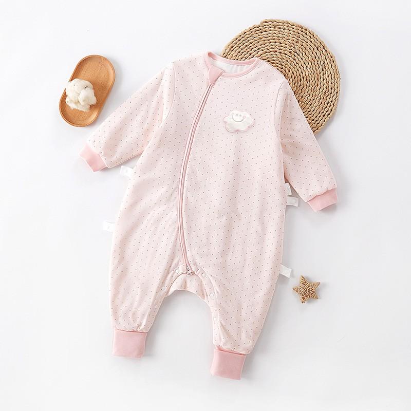 Baby Sleep Sack With Dual Zippers Cotton Silk Blend Footed Legged Design Infants 0-3 Years A-Grade Safe Warm Winter