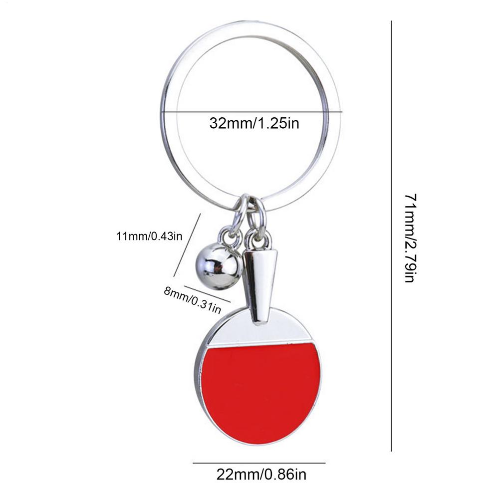 1pc Creative PingPong Racket Pendants Keychain Souvenir Cute Sports Keychain Pendant Ball Sports Fans Key Ring Gift Ornament