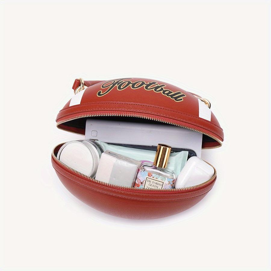 New American football/rugby ball handbag, creative, fashionable, unique, cute, lightweight crossbody bag, commuting, high-end, everyday, versatile.