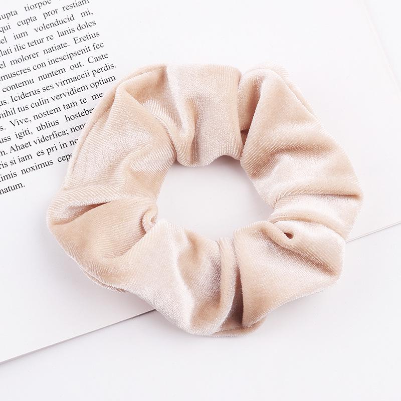 1 PC Velvet Scrunchies Rope For Women Girls Solid Hair Ties Big Ponytail Holders Headband Black Coffee Hair Band Accessories