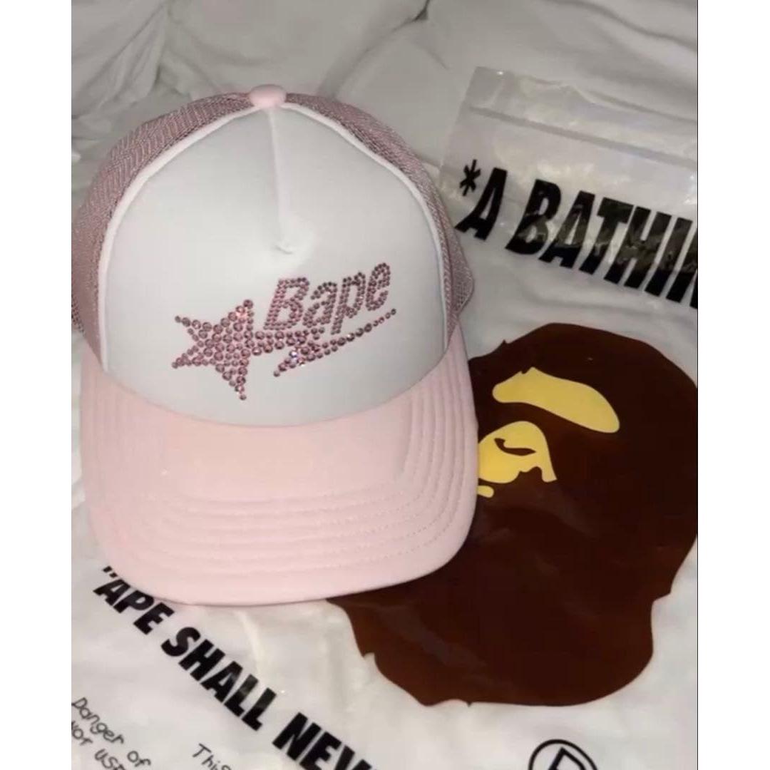 Used BAPE Mesh Cap CRYSTAL STONE BAPE STA
