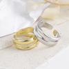 ANENJERY Charming Irregular High Polish Wave Rings Gold Open Rings Jewelry For Women Party Gifts S-R513