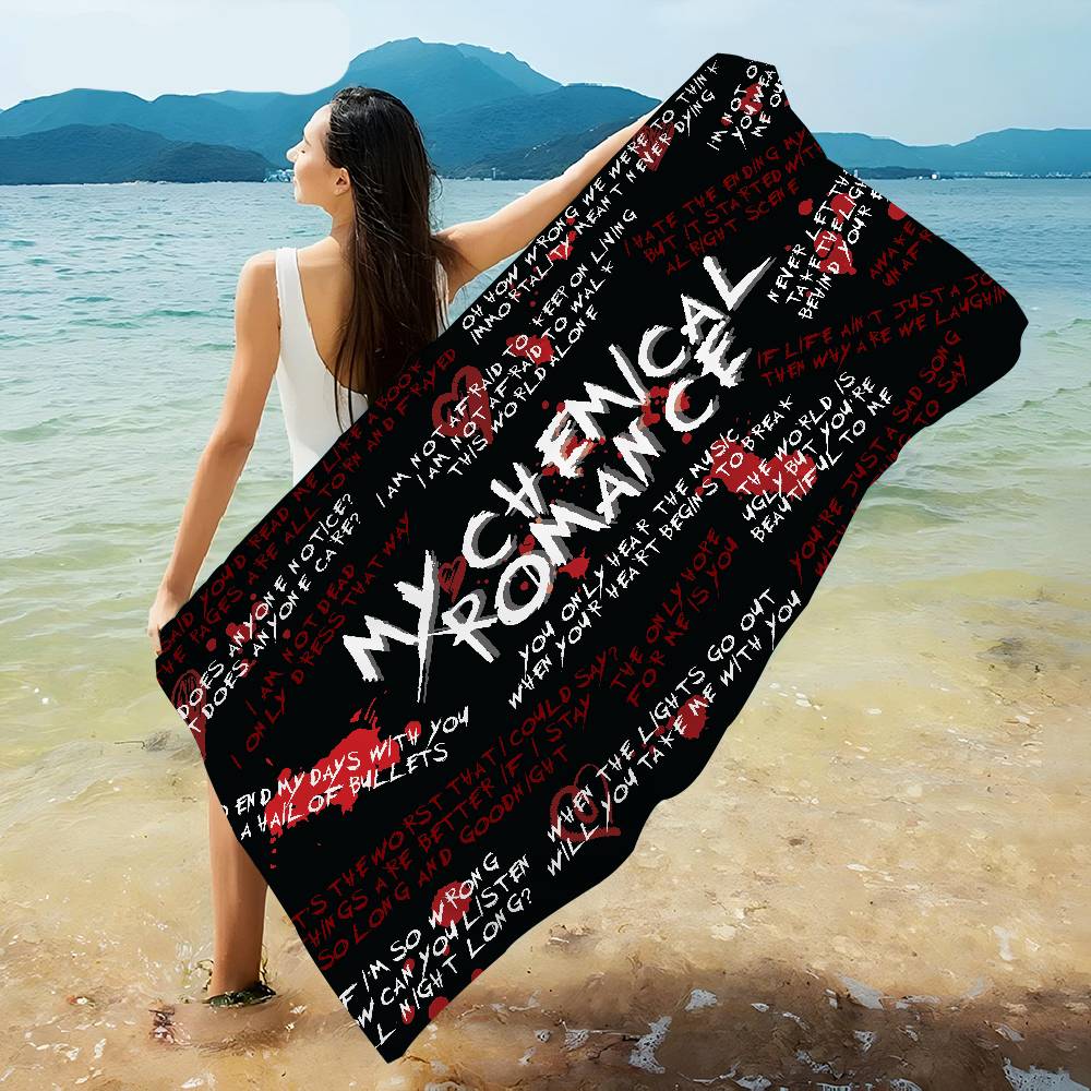 Classic Band M-My C-Chemical R-Romance Microfiber Printed Beach Towel Mountain Climbing Yoga Beach Swimming Running Absorbent