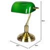 Lampă Bancară Tradițională Stil Antic Sticlă Verde Smarald Corp de Iluminat de Birou Metal Finisaj Alamă Satinată Comutator cu Șnur cu Mărgele Atașat ( Verde)