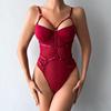 Transitional Sexy Black Transparent Mesh Temptation Jumpsuit Strap Nightclub Pole Dance Cosplay Can Be Unlocked