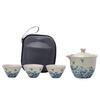 New Ru Kiln Kung Fu Tea Set Outdoor Travel Express Cup Three Cups Ceramic Cover Bowl Hand Grab Pot Making Tea Teacup