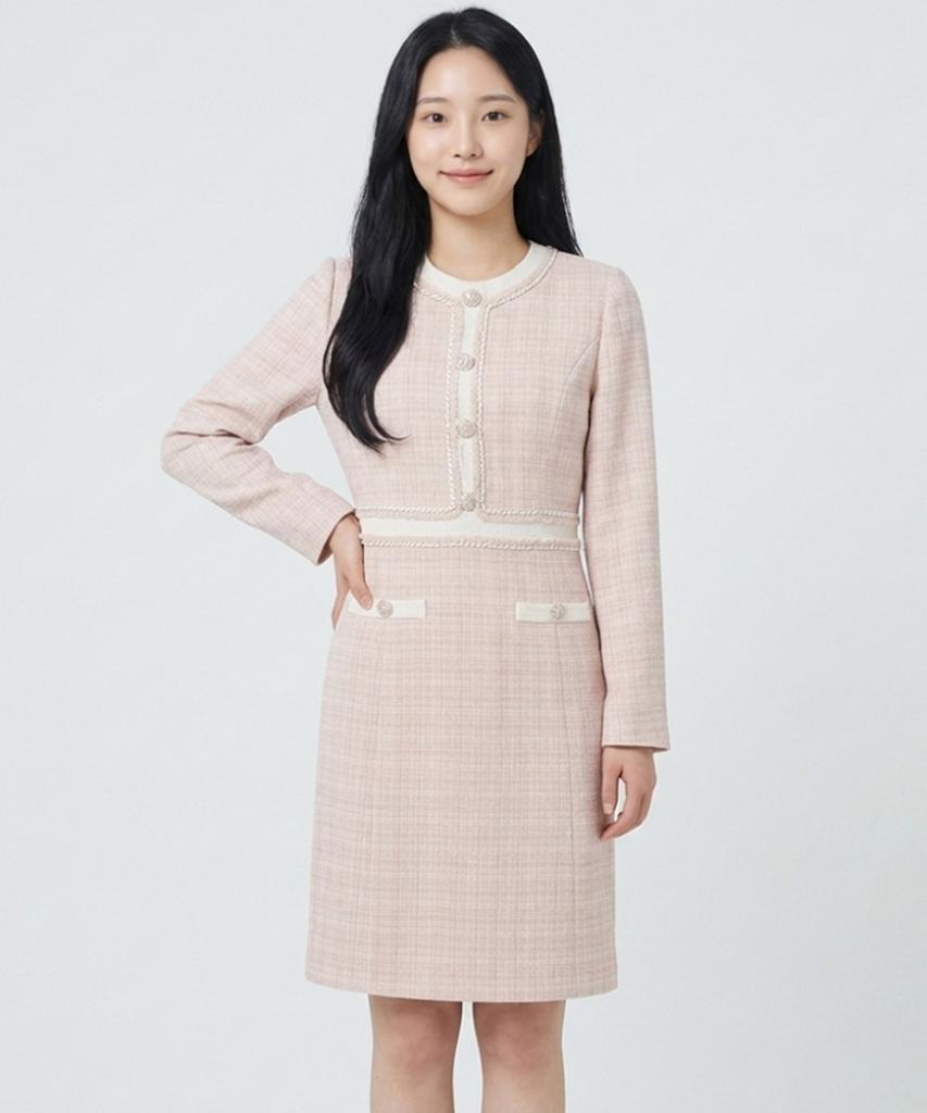 ECOLEDEPARIS Round Neck Tweed Dress_Rb32Woae06Z