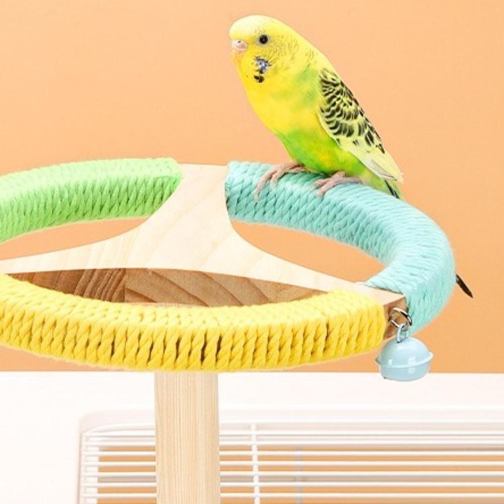 Portable Parrot Rotating Stand Wood Bird Perches Pole Creative Bird Training Stand Cockatoo