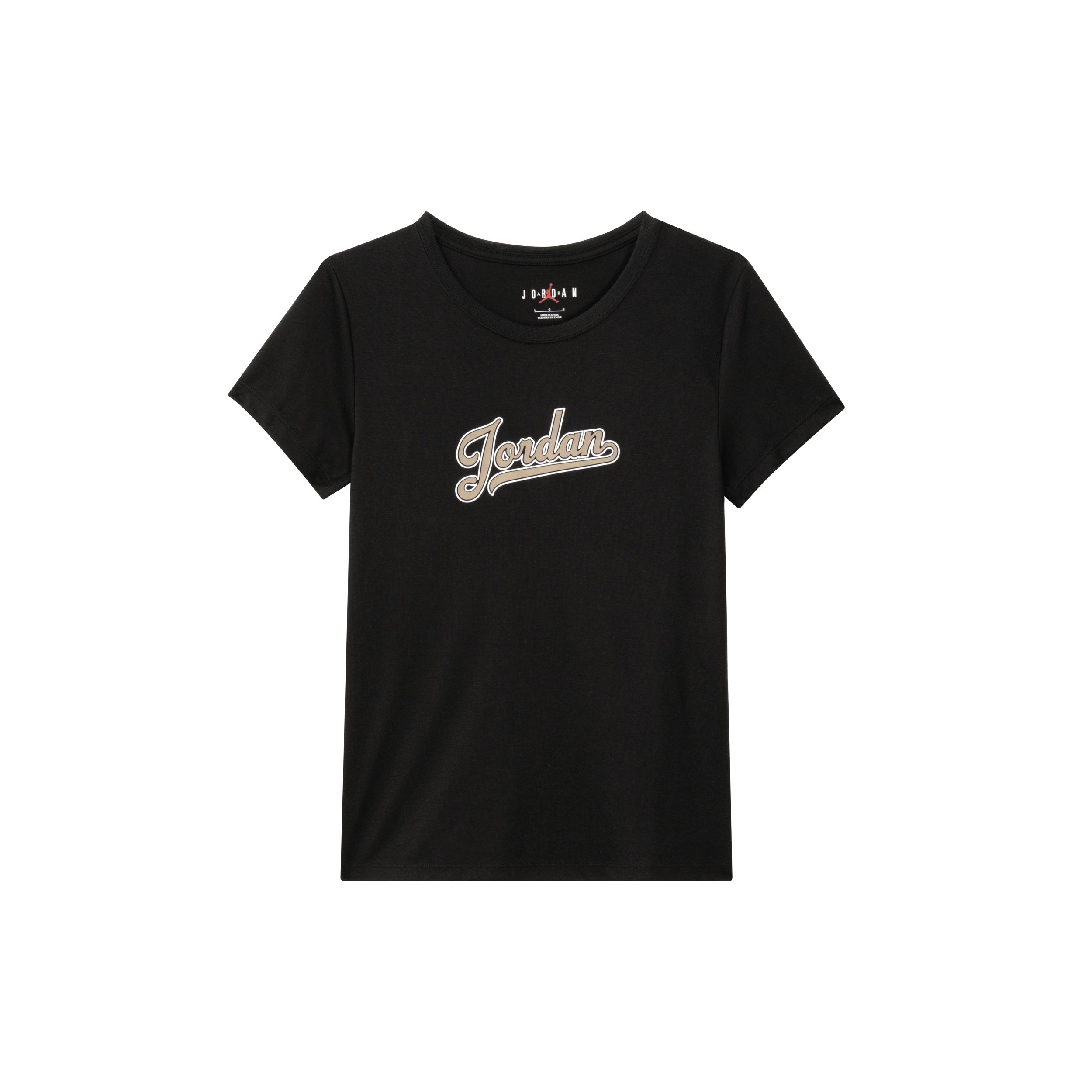 

Jordan Футболка Slim Fit с круглым вырезом и коротким рукавом, женские топы, черный цвет FN5390-010 L