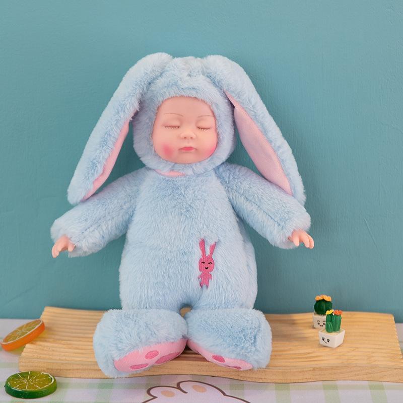 Kids Lifelike Reborn Baby Dolls Soft Body Plush Rabbit Toy Stuffed Newborn Dolls Sleeping Girl Dolls Easter Toy Appease Toys
