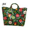 Reinforced Handle Carrying Bag Christmas PVC Tote Bag, Large Waterproof Shoulder Santa Deer Tree Stylish Holiday Gift Print, Reusable Grocery