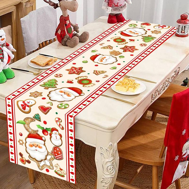Christmas Snowflakes Table Runner Christmas Decorations For Home 2025 Xmas Table Cover Winter Holiday Kitchen Dining Table Decor