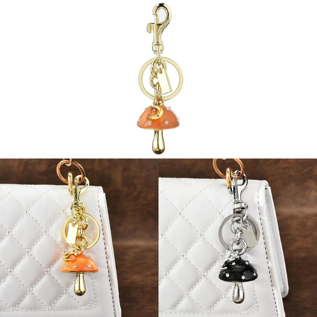 Mushroom Keychain Bag Charm With Metal Electroplating For Summer Fashion Accessory