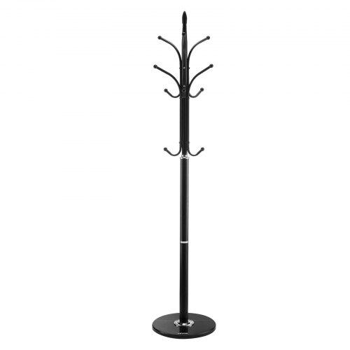 VEVOR Coat Rack Freestanding, Coats Tree Stand with Stable Marble Base & 6 Hooks, Free Standing Hall Coat Rack for Entryway, Bedroom, Office