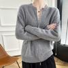 Cardigan lavorato a maglia con doppia zip slim fit stile retrò 2026 - Giacca maglione casual da donna girocollo