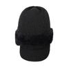 Autumn Winter Knitted Hat Scarf One-Piece Velvet Two-Piece Cap Warm Face-Covering Cold-Proof Wool Cap