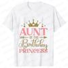 Fashion Birthday Princess Girls Party T-shirt Family Gathering Matching Sibling Tees Kids Adult Clothing Crown Graphic Y2k Tops