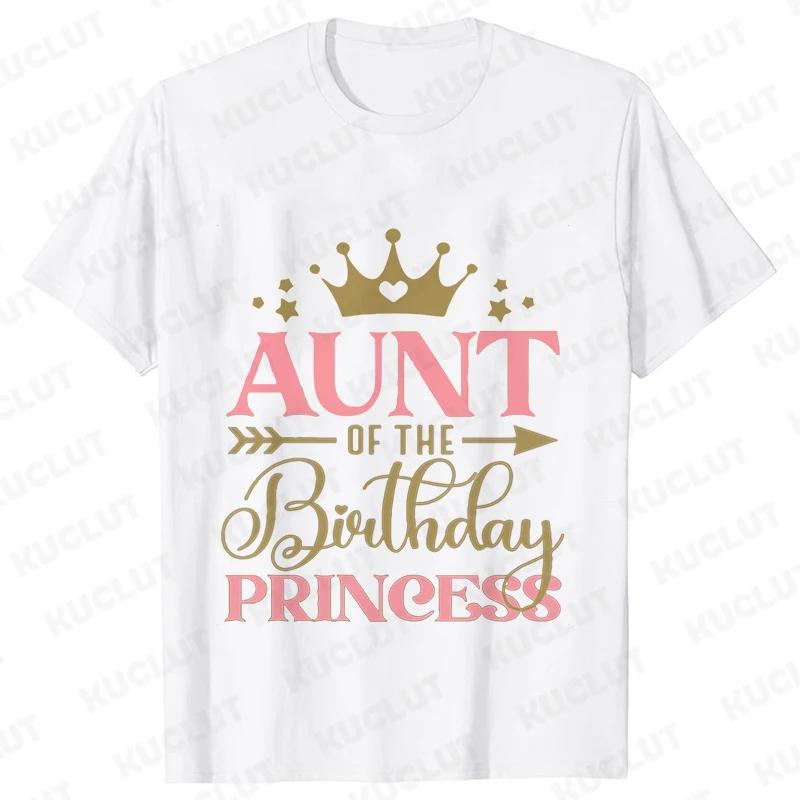 Fashion Birthday Princess Girls Party T-shirt Family Gathering Matching Sibling Tees Kids Adult Clothing Crown Graphic Y2k Tops