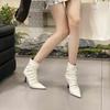 Autumn and winter new pointed thin heel high heel temperament French fashion sexy short boots