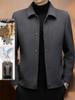 Men's Fashionable Winter Wool Jacket with Detachable Down Liner and Stand Collar