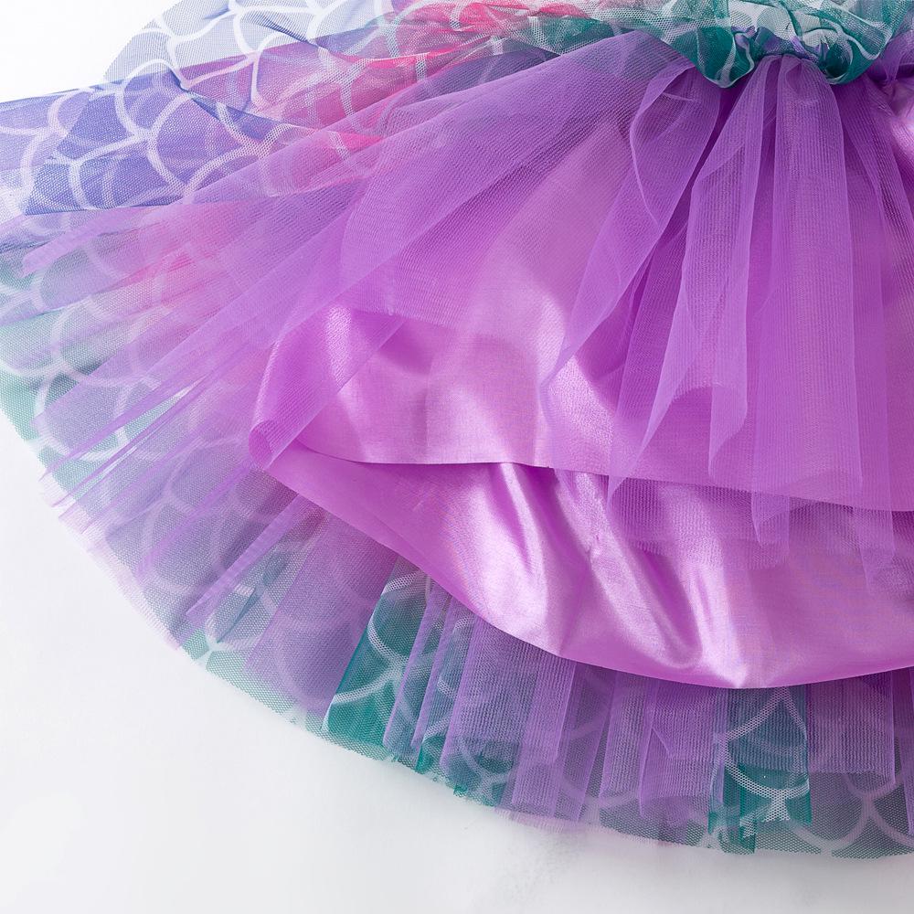 Girls' Star and Moon Mesh Tutu Skirt Set with Bow Hair Clips