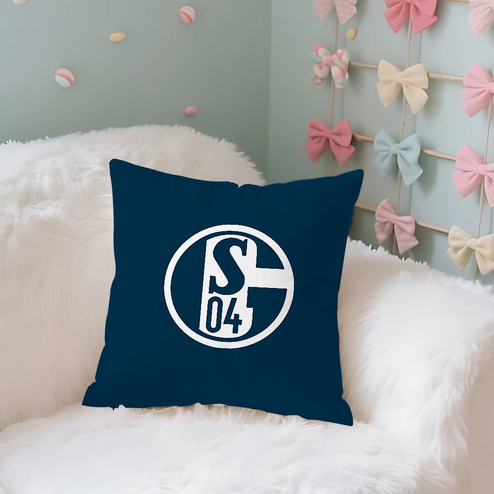 

S-Schalke 04 Pillow Case Cushion Cover Soft Cute Throw Pillow Case For Car Sofa Pillowcase Polyester With Zipper 16x16Inch