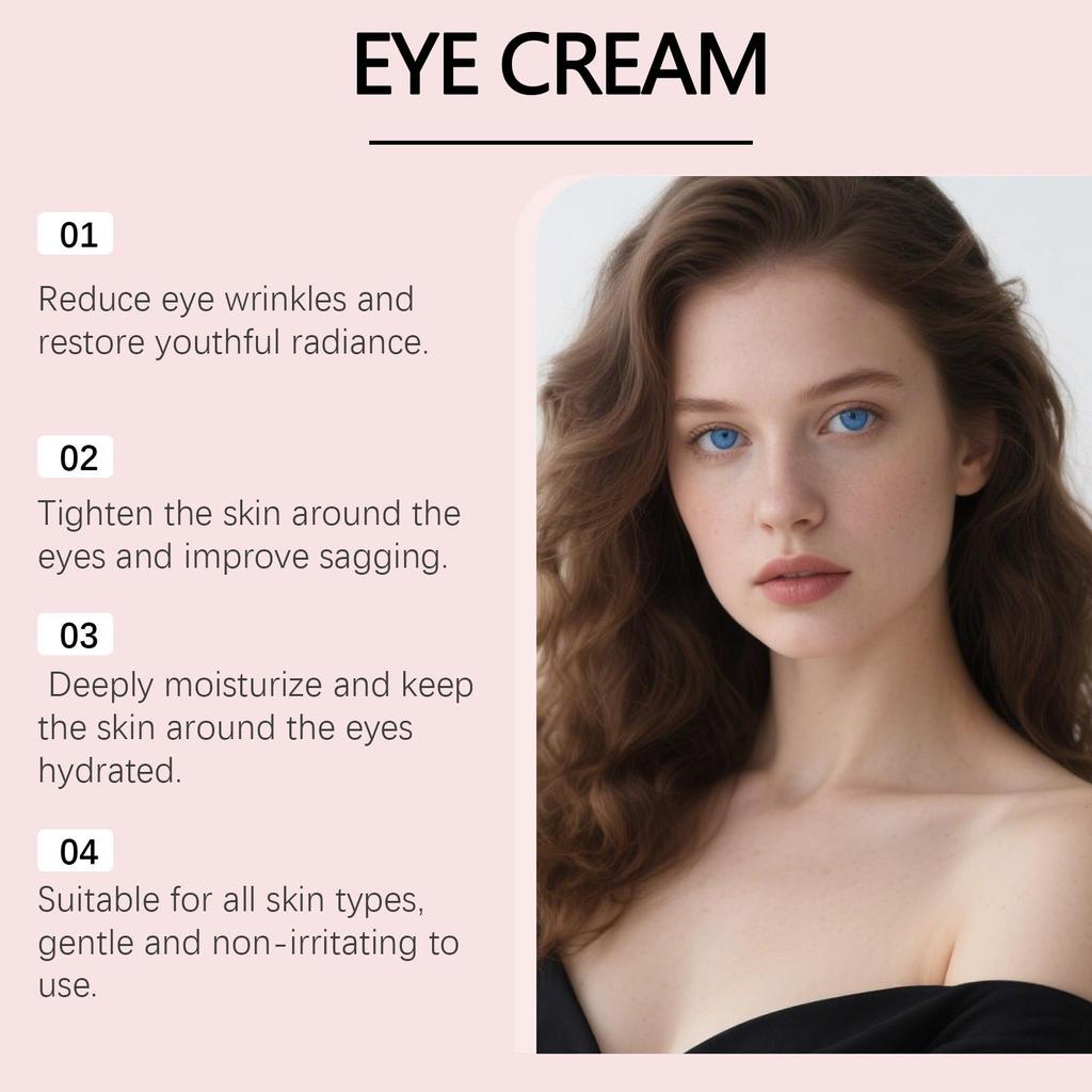 Sieben-in-eins Pflege-Augencreme, sanfte Pflege, verbessert schlaffe Augenpartie, spendet Feuchtigkeit und hydriert, nicht klebrig, Pendler-tragbare Packung