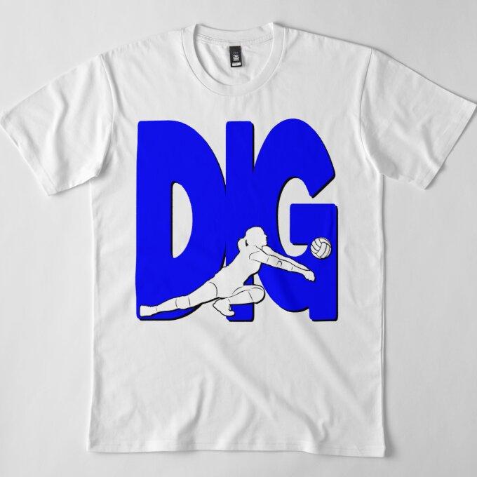 Buy Men Premium Cotton TShirt DIG Volleyball Print Tees Funny Harajuku Style Combed Cotton